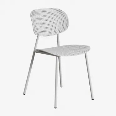 Zestaw 2 Krzeseł Jadalnianych Z Polipropylenu I Żelaza Tupah Jasnoszary - Sklum