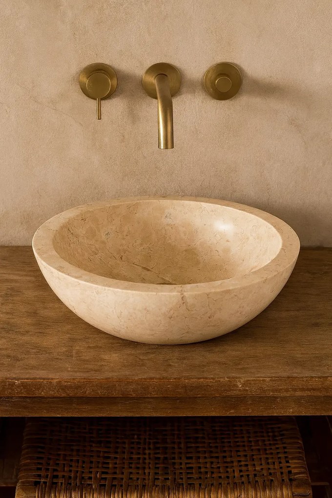 Kremowa umywalka z marmuru Z4-C13