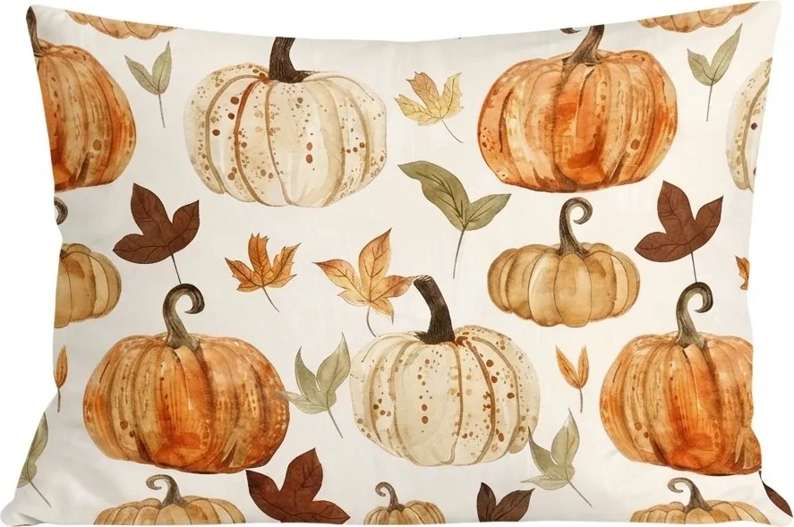 Flanelowa poszewka na poduszkę PUMPKINS & STRIPES 50x70 cm, kolorowa