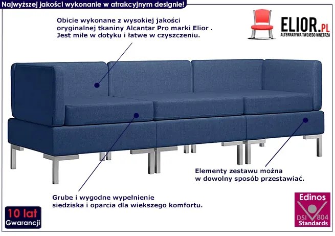 3-częściowy niebieski zestaw wypoczynkowy - Marsala 3C