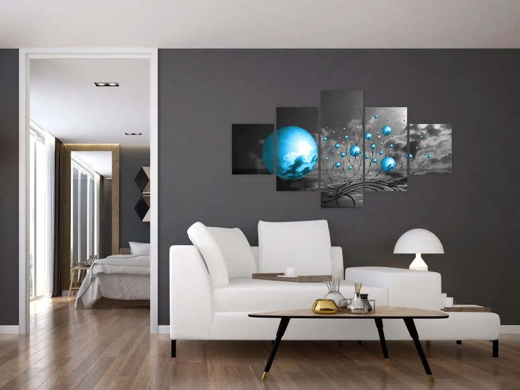 Obraz jasnoniebieskich kul (125x70 cm)