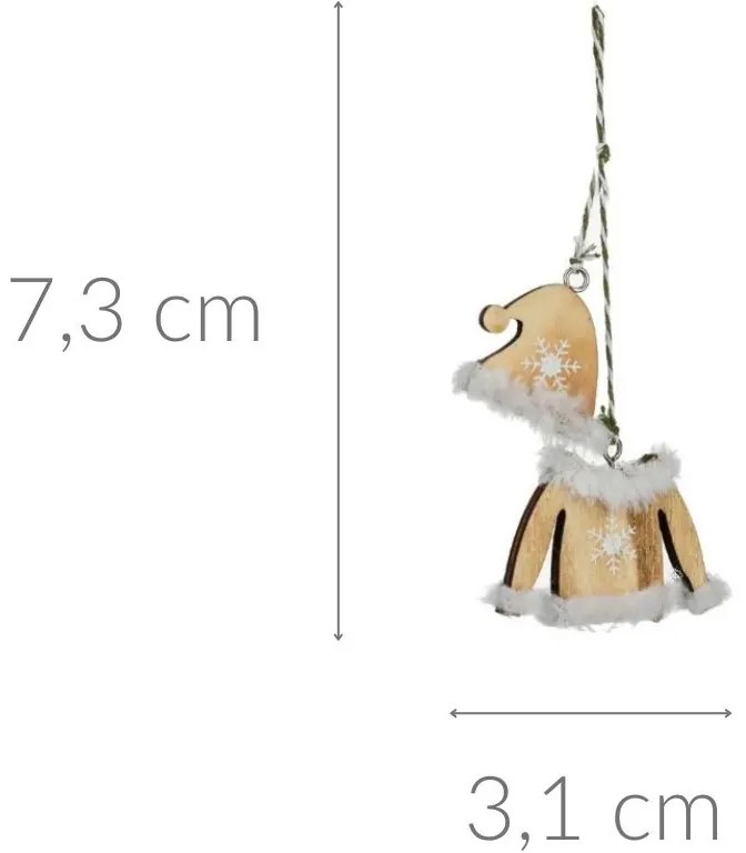 Zawieszki drewniane z motywem zimowym