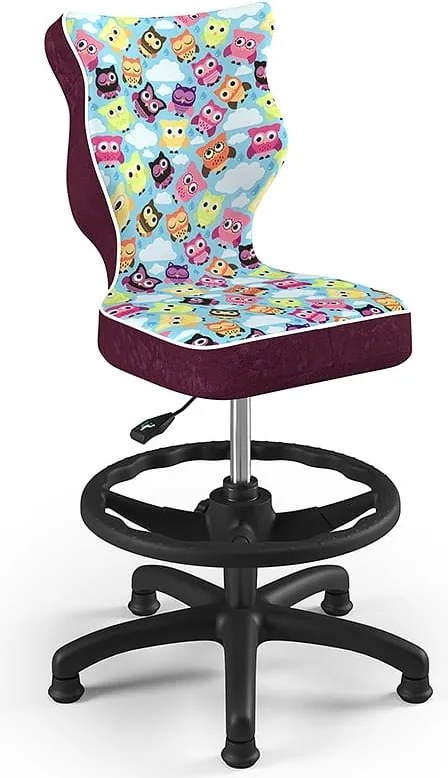 Krzesło dziecięce we wzory Petit Black z podnóżkiem rozmiar 4 (133-159 cm)