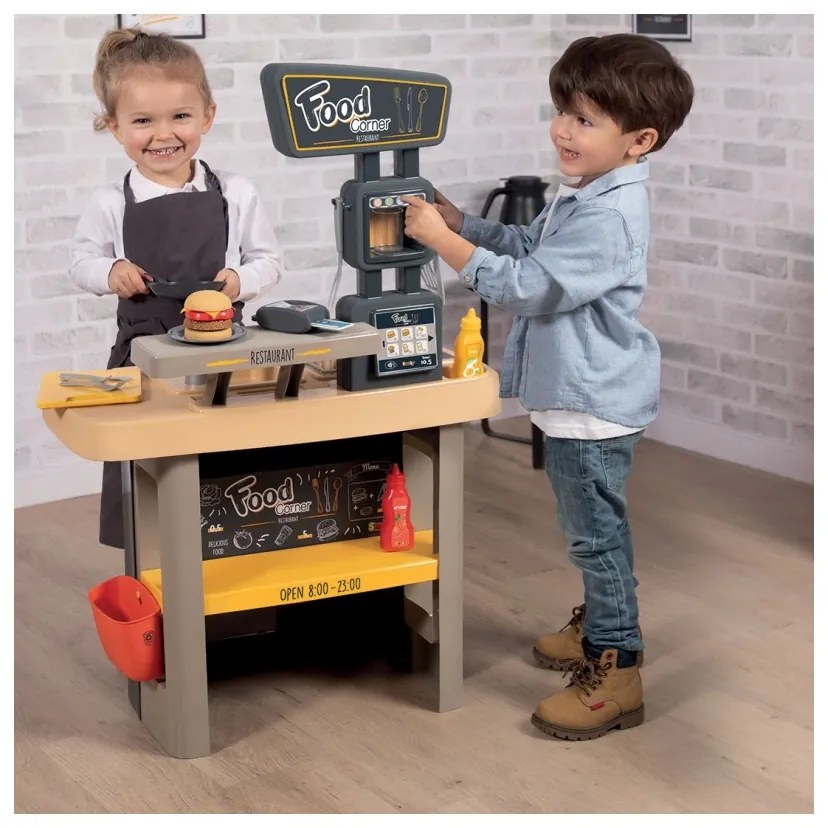 Smoby restauracja bar dla dzieci 2w1 kuchnia jadalnia akcesoria