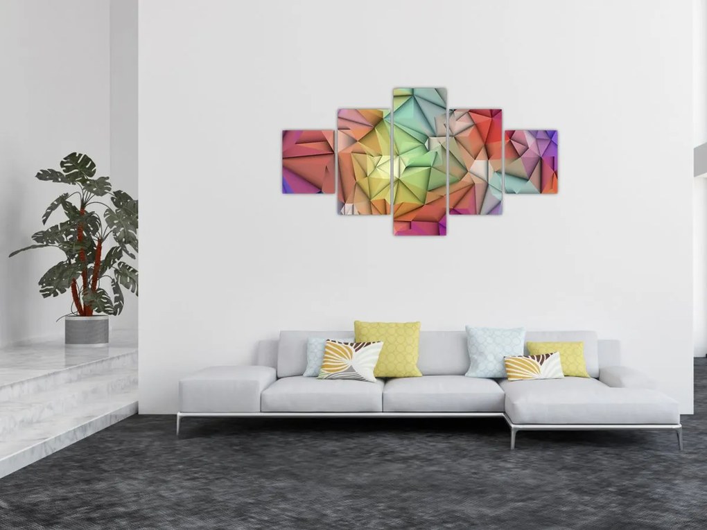 Obraz - Abstrakcja wielokątna (125x70 cm)