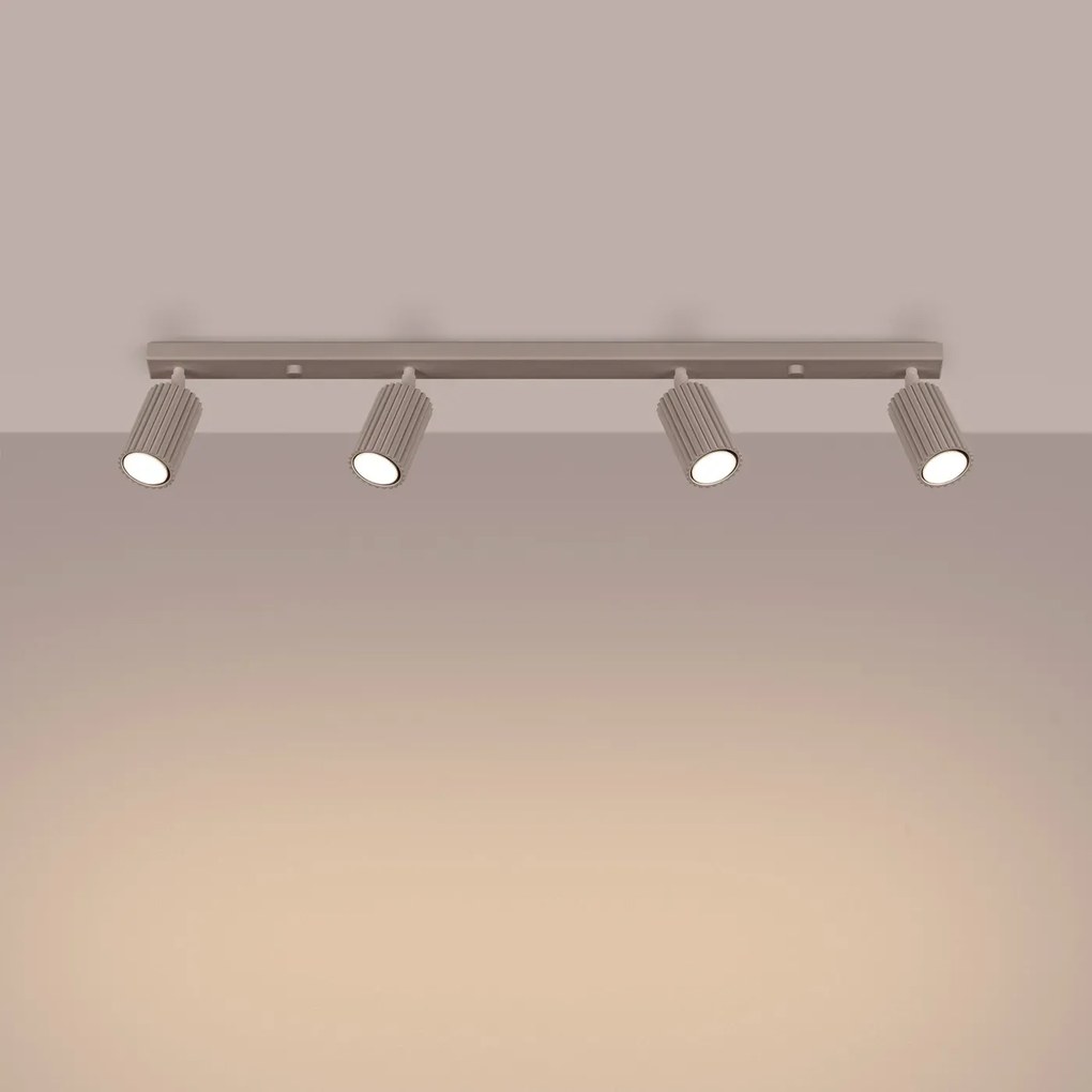 Listwa oświetleniowa 4-punktowa KARBON 4L taupe ryflowana SOLLUX  LIGHTING