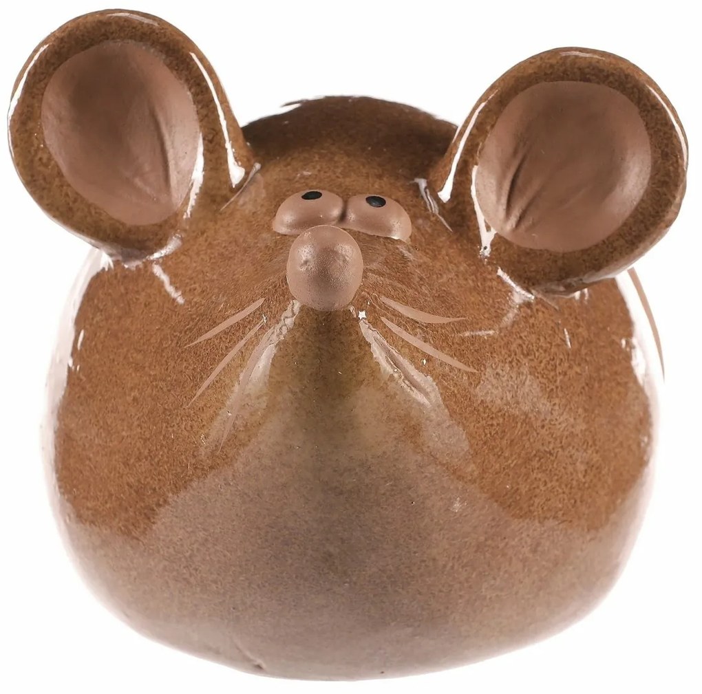 Dekoracja ceramiczna Mysz, 17 x 14 x 14 cm,brązowa, 17 cm