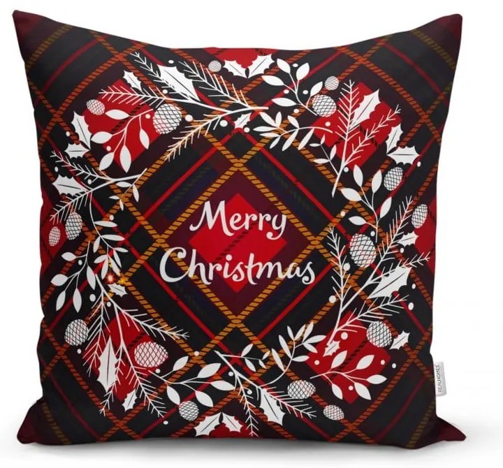 Zestaw 4 świątecznych poszewek na poduszki i bieżnika Minimalist Cushion Covers Tartan Christmas
