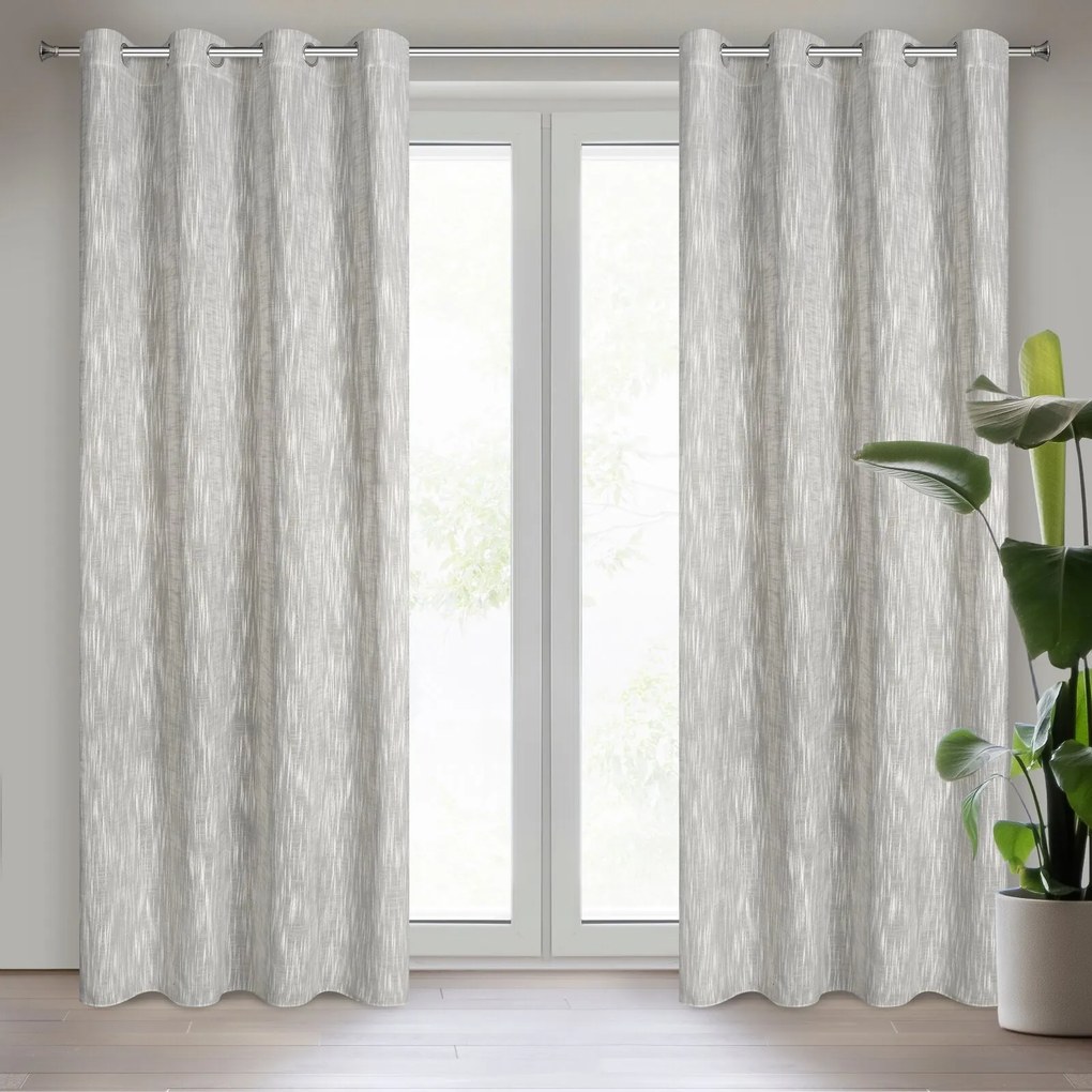 Zasłona Anika eko beżowa 140x250 cm na przelotki