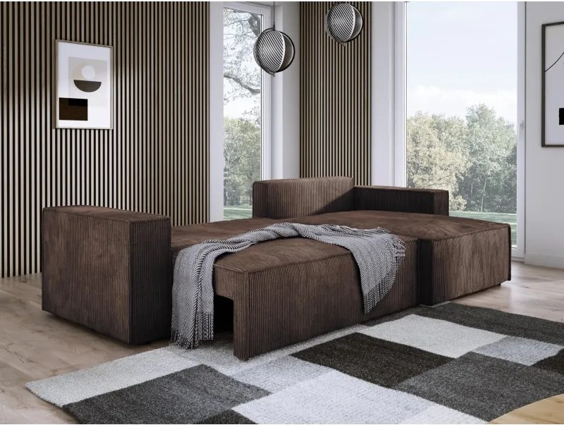 Narożnik POSO XL Lewostronny zestaw z poduszkami wolnostojący tkanina POSO 06 WERSAL