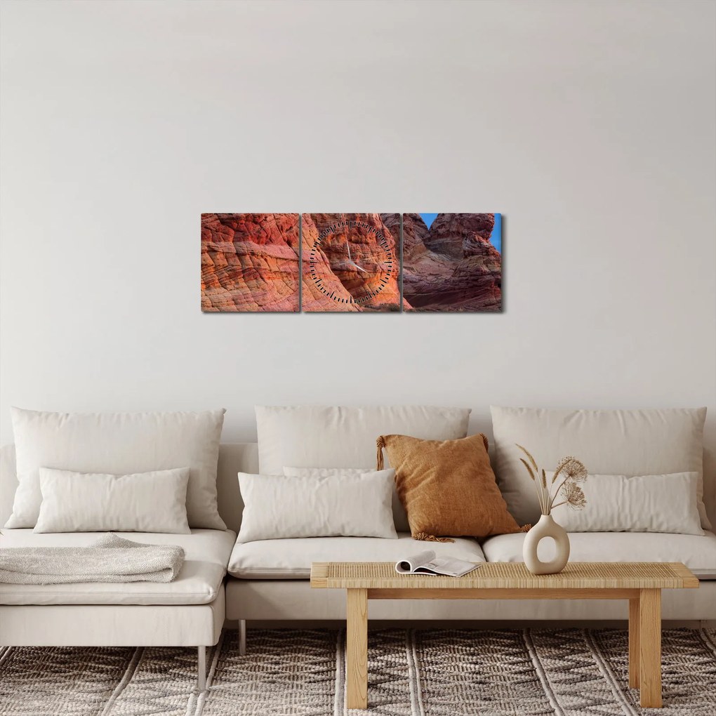 Obraz - Fale klifowe (z zegarem) (90x30 cm)