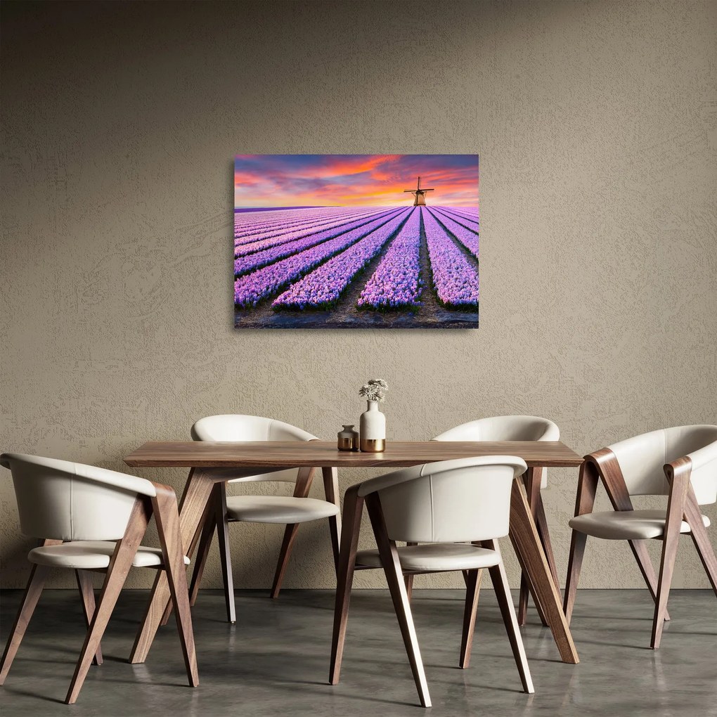 Obraz na szkle - farma kwiatów (70x50 cm)