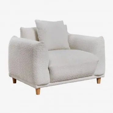 Fotel Z Tkaniny Bouclé Eracli Bouclé White - Sklum