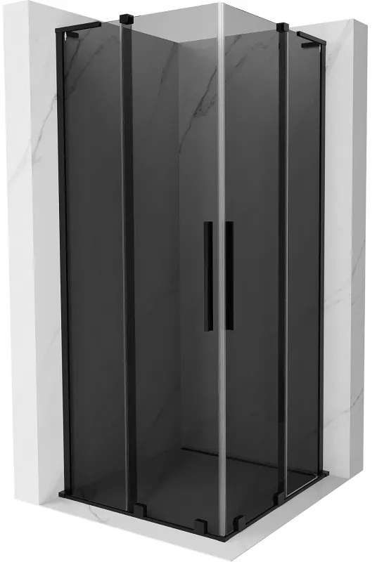 Mexen Velar L Duo kabina prysznicowa rozsuwana 100 x 100 cm, grafit, czarna - 871-100-100-02-43-70