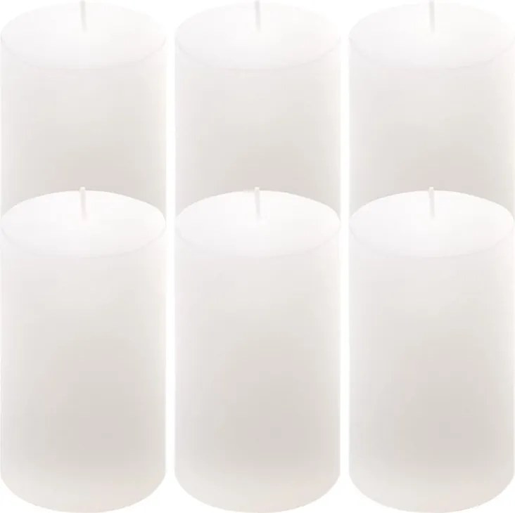 Zestaw świec rustykalnych, 11,5 cm, Ø 6,8 cm, biały, 6 szt.