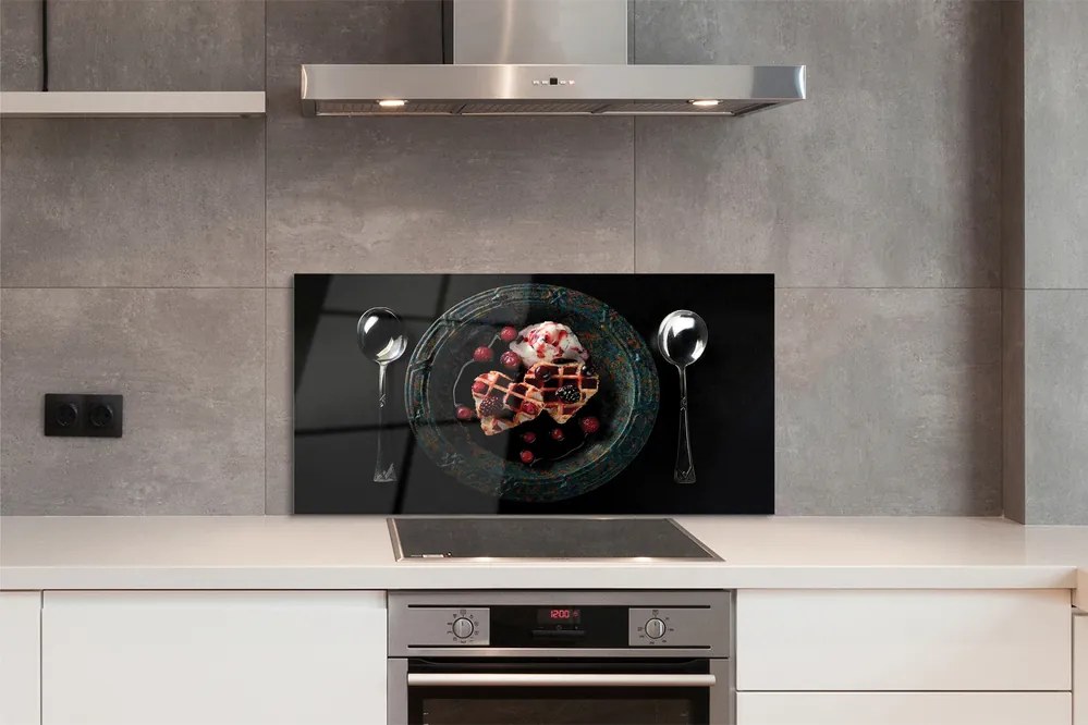 Szklany Panel Gofrowe Serca z Lodami