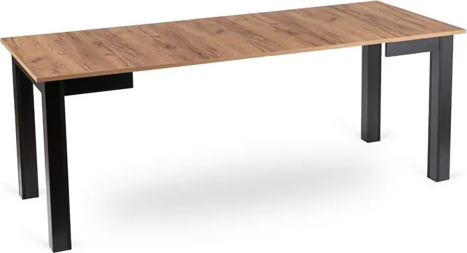 Stół Kwadratowy Rozkładany BEN 80-200 cm Dąb Craft/Czarny Nowoczesny Loft