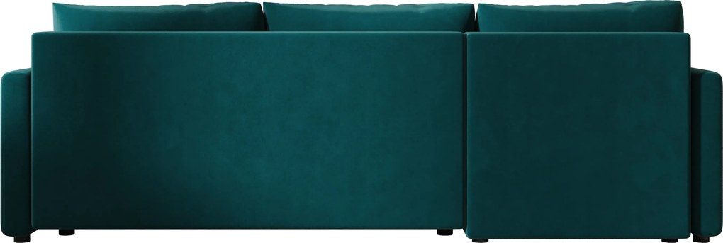 Rozkładana narożna sofa VENORIA 220x143 cm, petrolowa, uniwersalna + 2 poduszki GRATIS