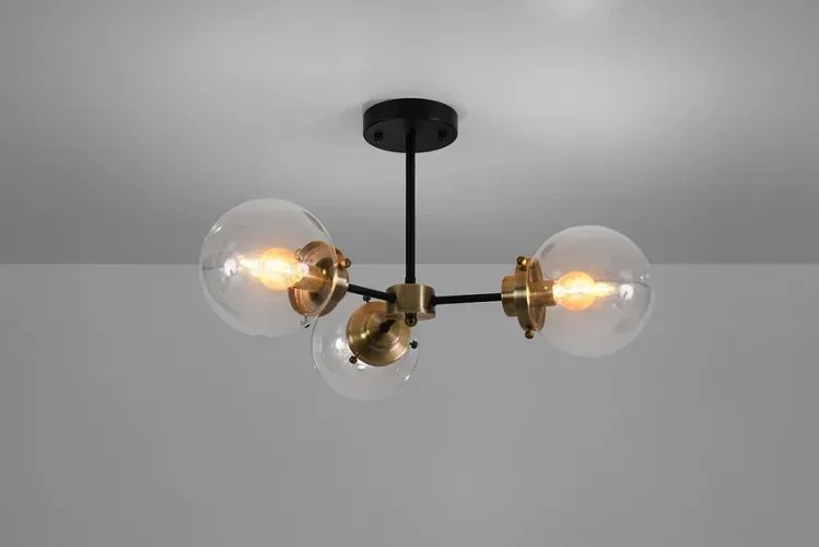 Potrójna lampa sufitowa ze szklanymi kloszami - V133-Ryuk