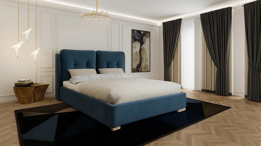 Łóżko tapicerowane Gino z pojemnikiem lub bez