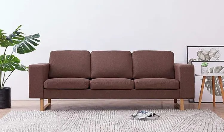 Elegancka trzyosobowa sofa Ladi 3X - brązowa