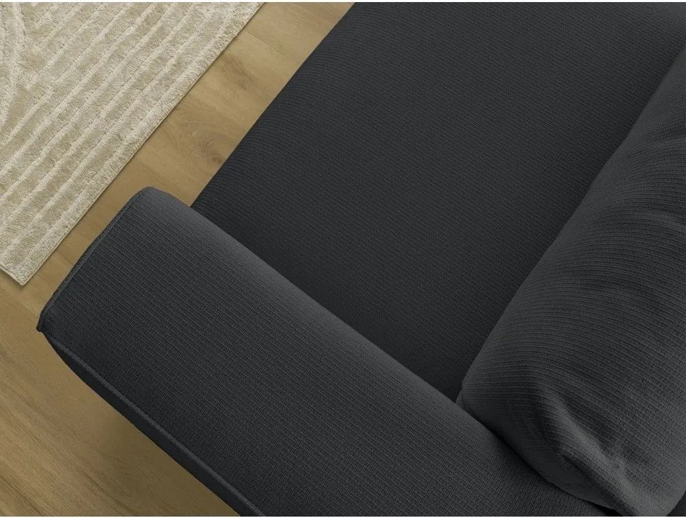 Czarna rozkładana sofa ze schowkiem 265 cm Ezechiel – Bobochic Paris