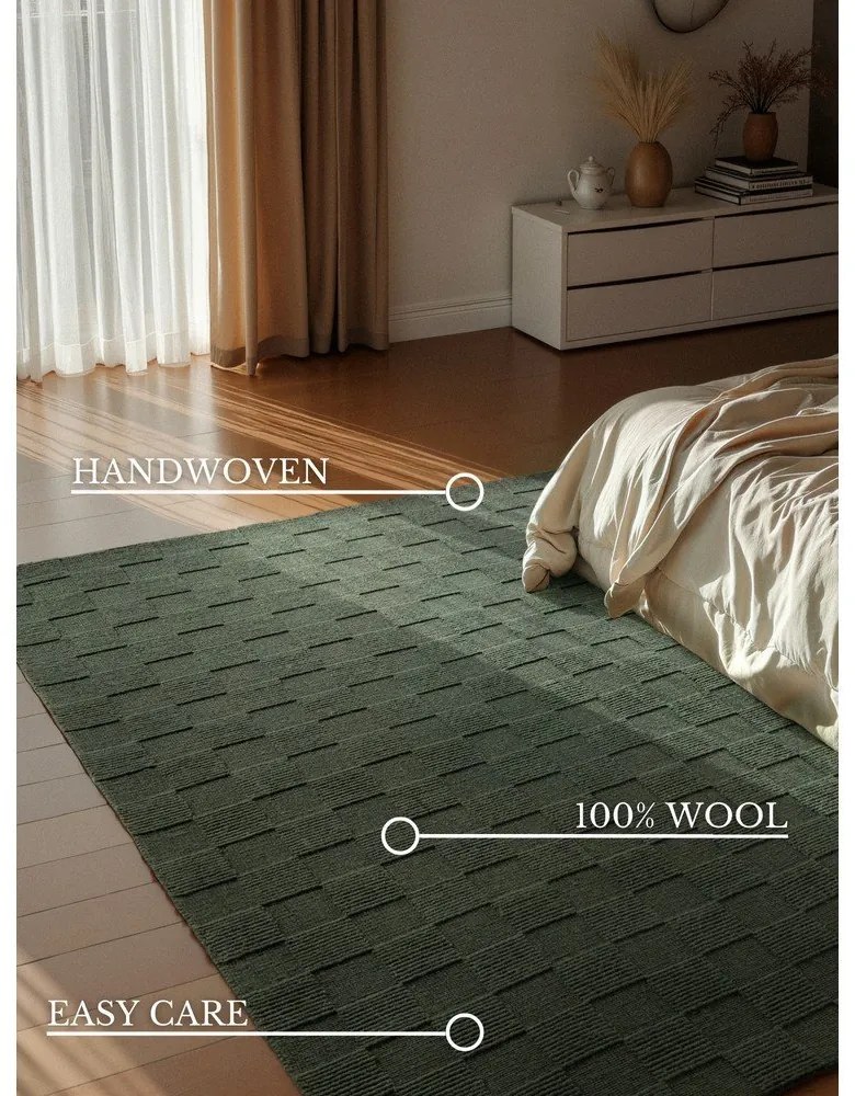 Ciemnozielony wełniany dywan tkany ręcznie 200x300 cm Scala – Villeroy&amp;Boch