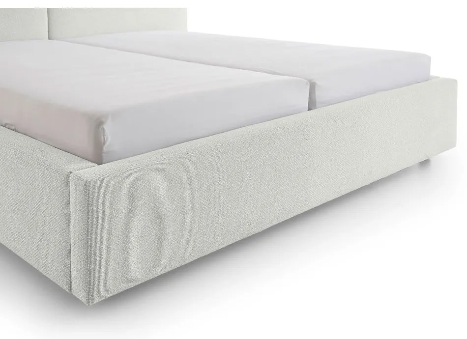 Białe tapicerowane łóżko dwuosobowe bez stelaża 140x200 cm Cube – Meise Möbel