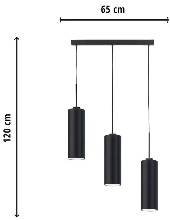 Regulowana lampa wisząca z czarnym stelażem - D7-P75