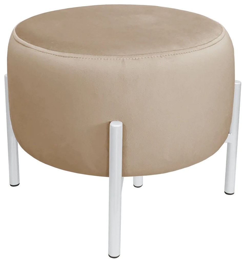 Pufa OLA LOFT ławka podnóżek metal biała MG06