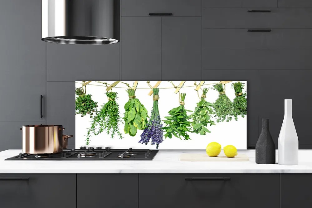 Panel Szklany Płatki Kwiatów i Zioła