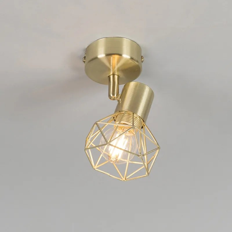 Zestaw 4 reflektorów art deco mosiężnych obrotowych i pochylnych - Mosh Nowoczesny Oswietlenie wewnetrzne