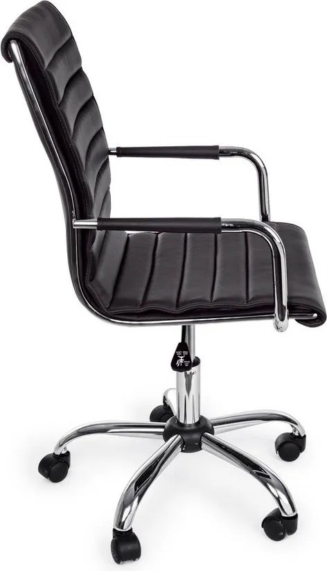 Czarne krzesło biurowe z imitacji skóry Perth – Yes Everyday