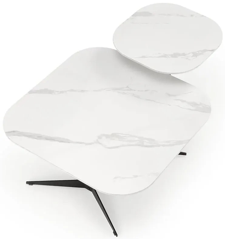 Loftowa metalowa ława z blatem biały marmur M5-M65