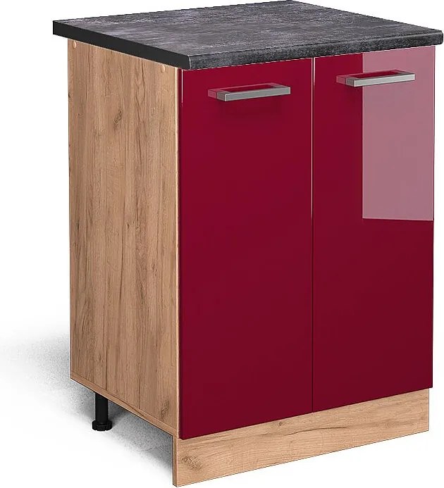 Szafki kuchenne czerwony połysk 60x60x81.6 r-line