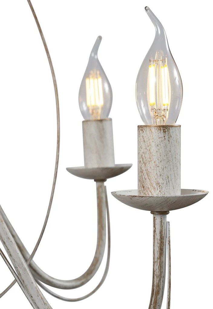 Klasyczna lampa wisząca kremowa 8-światłowa - Giuseppe Rustykalny / Vintage Oswietlenie wewnetrzne