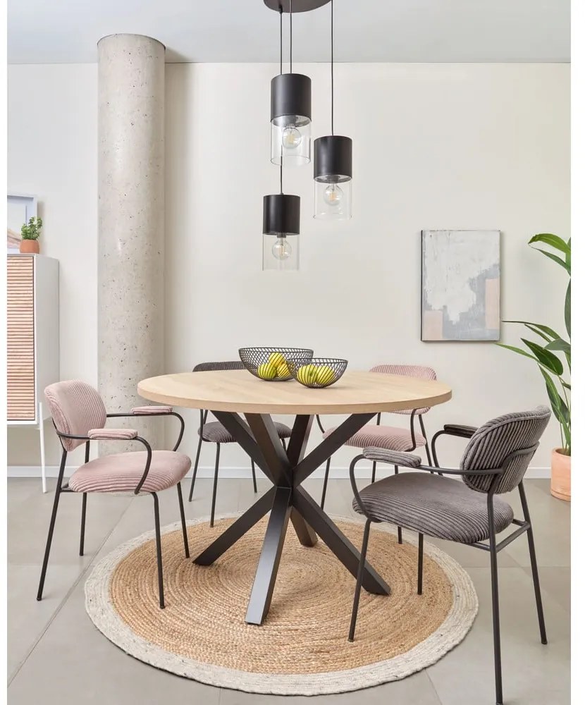 Czarno-naturalny okrągły stół ø 120 cm Argo – Kave Home