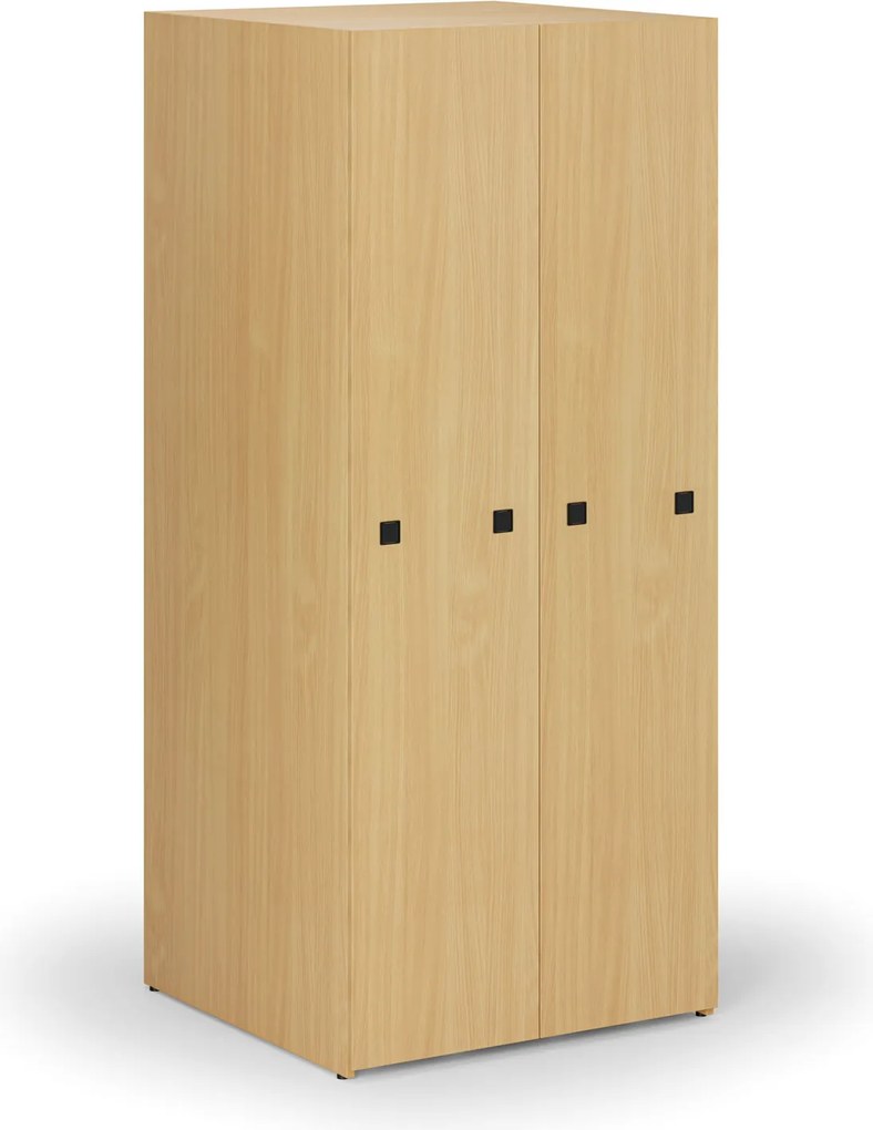 Szafa o dużej pojemności z wysuwanymi regałami, 841 × 846 × 2000 mm, buk