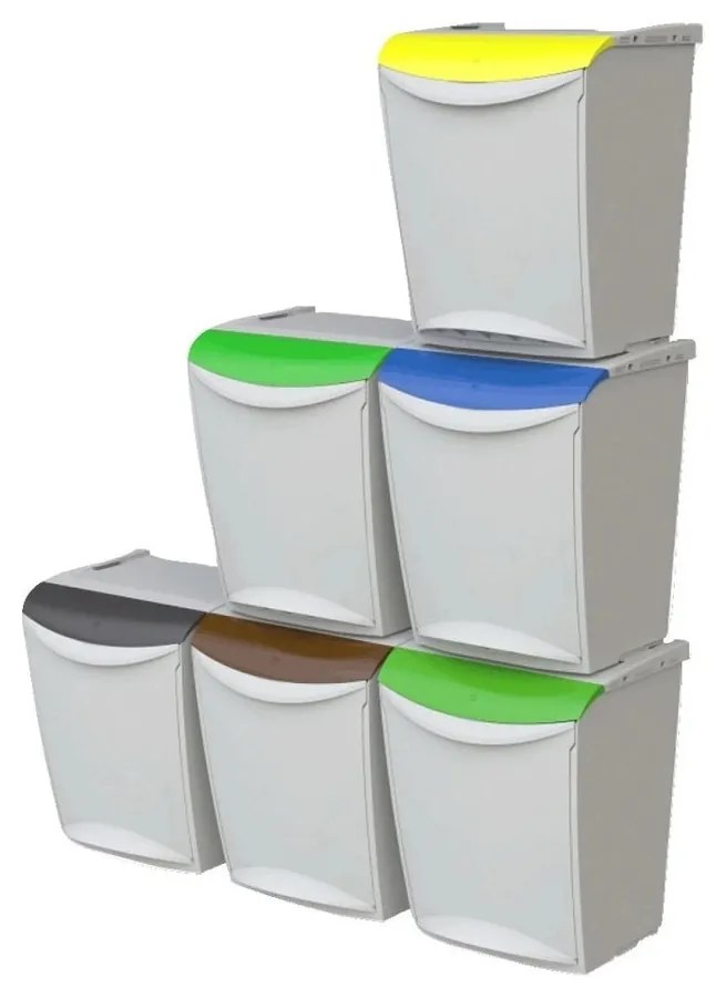 Denox Ekosystem Kosz na odpady segregowane 25 l, szary - mix