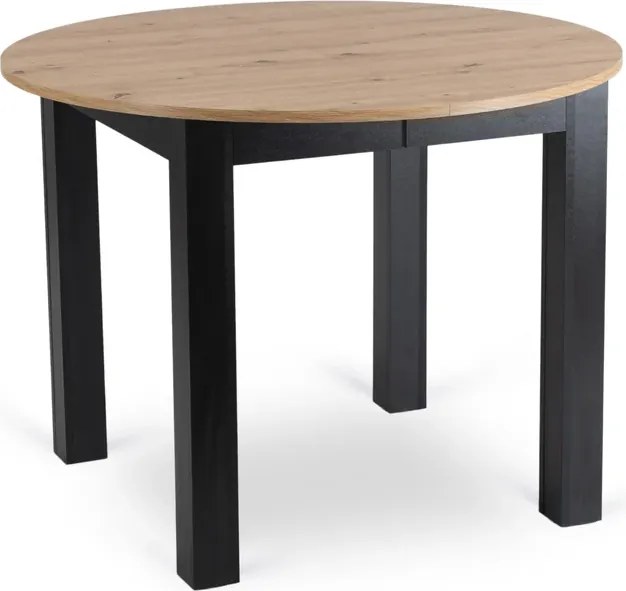 Stół Okrągły Rozkładany HARRY 102-142 cm Dąb Artisan/Czarny Nowoczesny