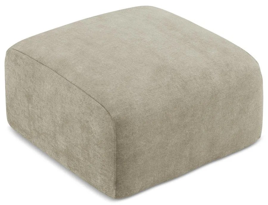 Beżowy podnóżek z tkaniny szenilowej Leila – Makamii