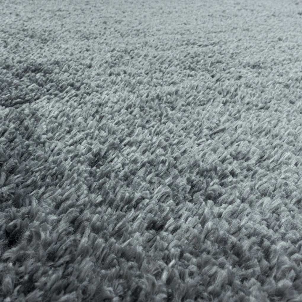 Dywan shaggy Fluffy Super Soft jasny szary koło 200 cm x 200 cm