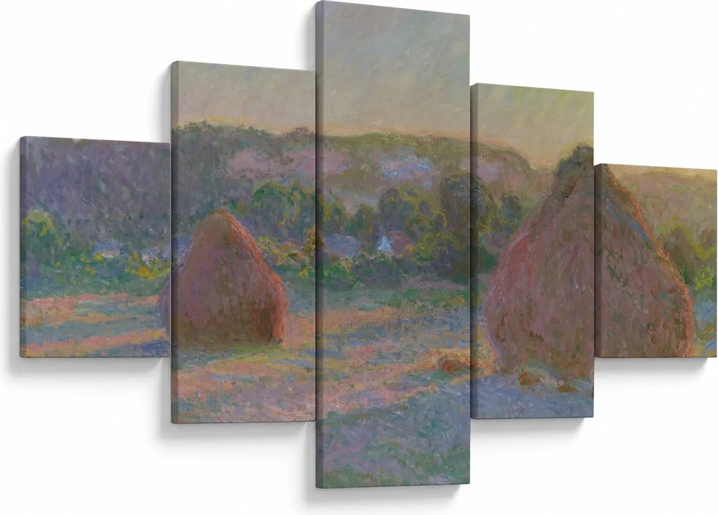 Obraz - Claude Monet, Stacks of Wheat (End of Summer) , reprodukcje (125x70 cm)
