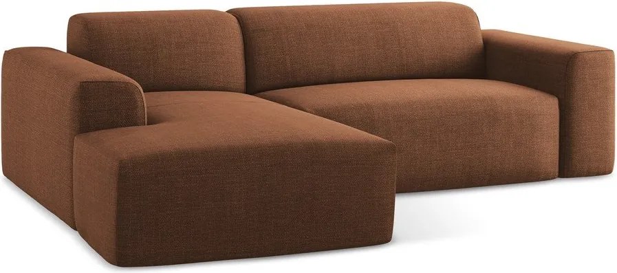 Narożnik (lewostronny/z szezlongiem) w kolorze terakoty Keli – Makamii