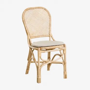 Zestaw 4 Krzeseł Ogrodowych Zariel Z Rattanu Miel & Kremowa - Sklum
