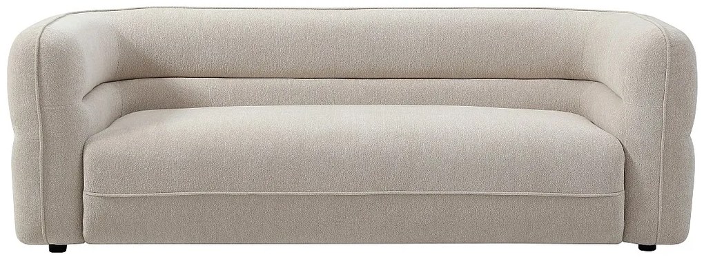 Kanapa 3-osobowa z beżowej tkaniny szenilowej TALIENA