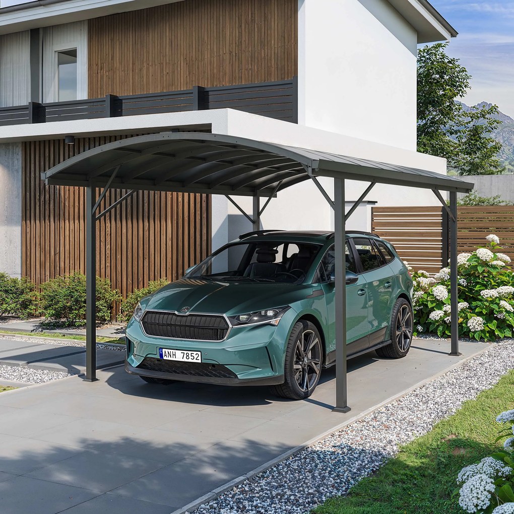 PRIMEYARD 3x4,7m Wiata garażowa, antracyt - (GFPV00998)