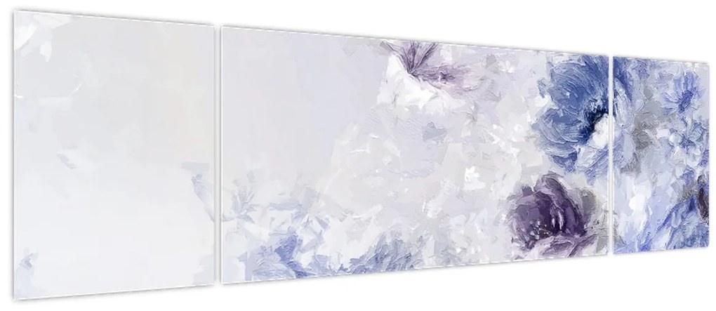 Obraz - Kwiaty, teksturowane malarstwo (170x50 cm)
