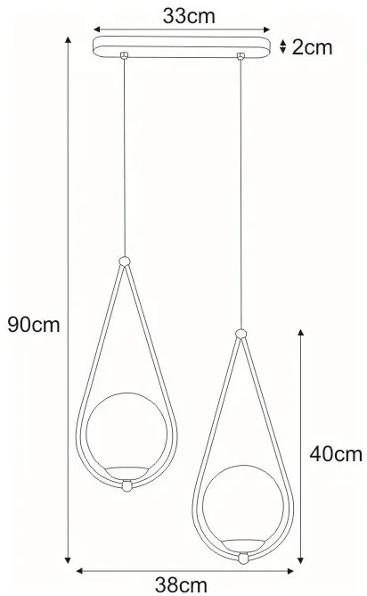 Mosiężna podwójna lampa wisząca glamour - S053-Maestor