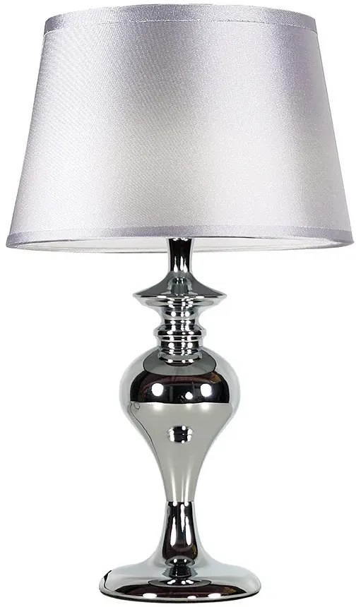 Klasyczna lampa stołowa ze srebrnym abażurem - T030 - Greko